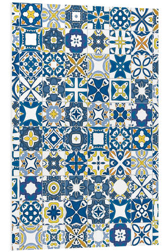 Foam board print Bright azulejos in Lisbon