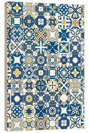 Stampa su legno  Bright azulejos in Lisbon