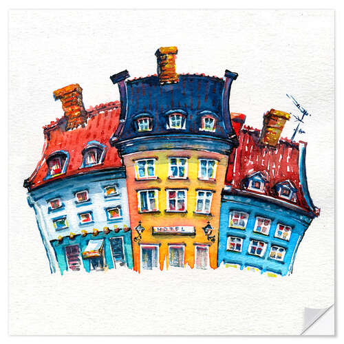 Autocolante decorativo Casas em Nyhavn, Copenhaga