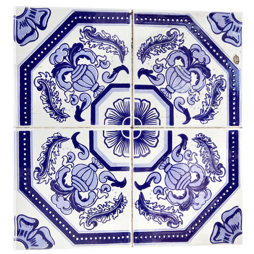 Acrylglasbild Azulejo Königsblau