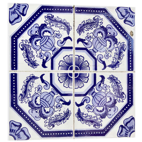 Hartschaumbild Azulejo Königsblau