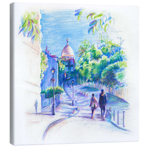 Canvas print Walk in Montmartre, Paris