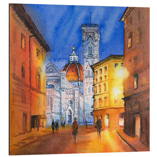 Aluminium print Piazza del Duomo in Florence, Italy