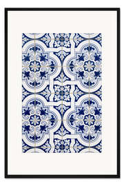 Gerahmter Kunstdruck Delfter Blau Dekor