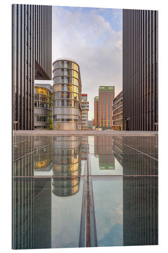 Gallery print Reflection in the media harbor in Düsseldorf