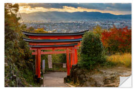 Vinilo para la pared Vistas de Kioto desde el santuario Fushimi Inari