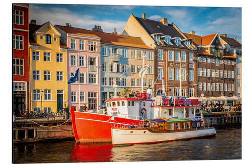 Aluminium print Ships in the port of Copenhagen