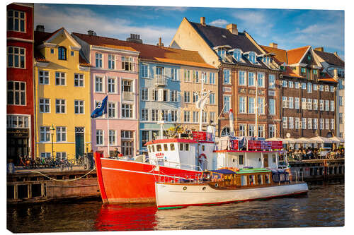 Tableau sur toile Navires dans le port de Copenhague