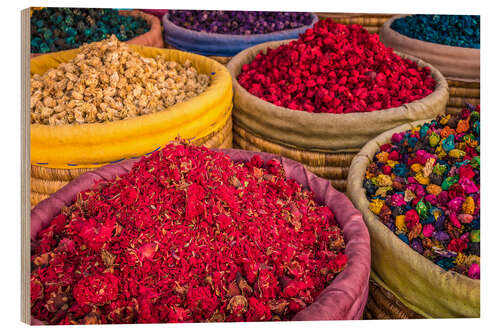 Trätavla Were at the Marrakech bazaar