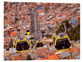 Hartschaumbild Gelbe Seilbahn in La Paz, Bolivien