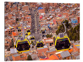 Galleritryk Yellow cable car in La Paz, Bolivia