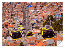 Wandsticker Gelbe Seilbahn in La Paz, Bolivien