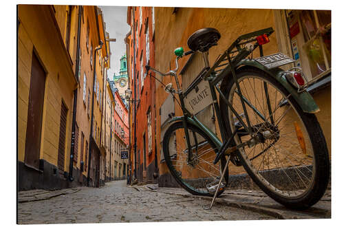 Aluminium print Bicycle in Gamla Stan, Stockholm