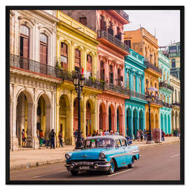 Gerahmter Kunstdruck Oldtimer in Havanna, Kuba