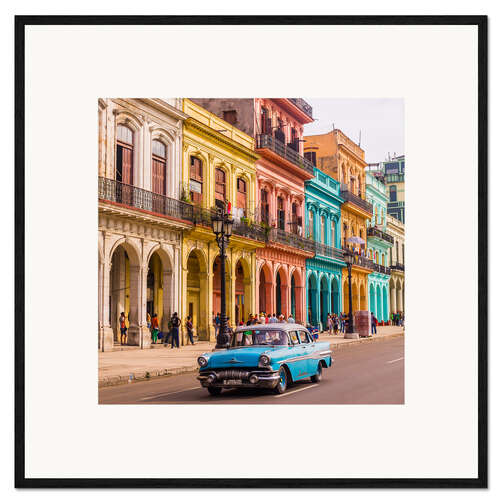 Ingelijste kunstdruk Classic car in Havana, Cuba
