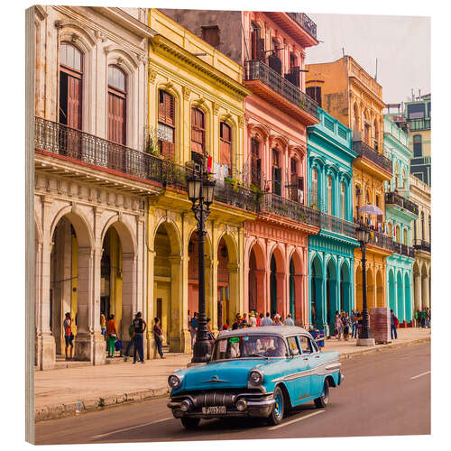 Wood print Classic Car in Havana, Cuba