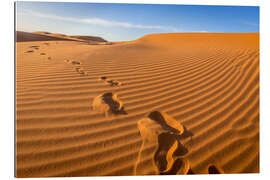 Gallery print Footprints on the sand dunes of the Sahara, Morocco