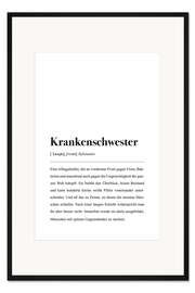 Gerahmter Kunstdruck Krankenschwester Definition