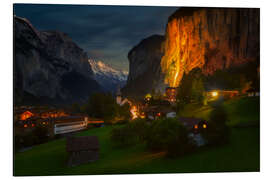 Tableau en aluminium Cascade à Lauterbrunnen, Suisse