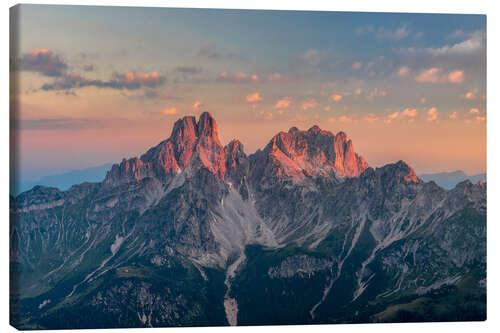 Leinwandbild Alpenglühen in den Alpen - Bischofsmütze