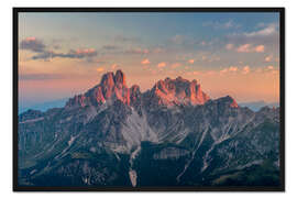 Gerahmter Kunstdruck Alpenglühen in den Alpen - Bischofsmütze