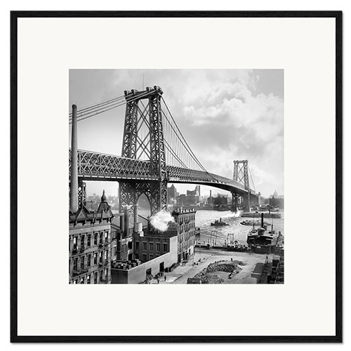 Innrammet kunsttrykk Williamsburg Bridge from Brooklyn, 1905