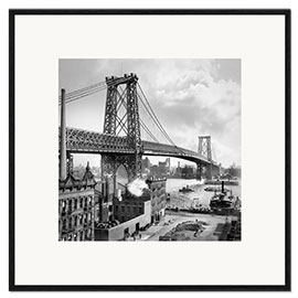 Impressão artística com moldura Ponte Williamsburg do Brooklyn, 1905