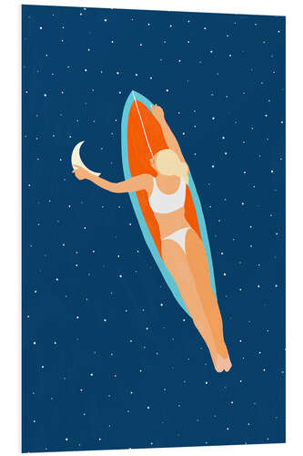 Quadro em PVC Moon Surfing