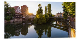 Hartschaumbild Altstadt von Nürnberg bei Sonnenaufgang