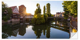 Wandsticker Altstadt von Nürnberg bei Sonnenaufgang