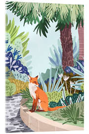 Acrylglas print The fox in the garden