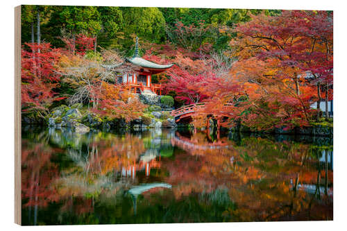 Wood print Daigo ji Tempel in Kyoto, Japan