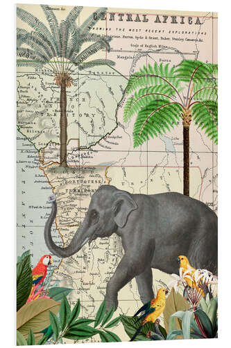 Foam board print Africa Elephants Journey