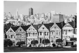 Akrylbilde  San Francisco skyline, black and white