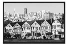 Gerahmter Kunstdruck San Francisco Skyline, schwarzweiß