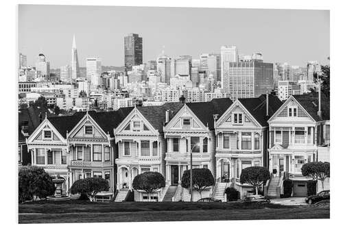 Tableau en PVC Skyline de San Francisco, noir et blanc