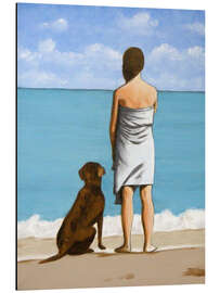 Magnettafel Hündin am Strand