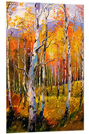 Foam board print Birches in the sun