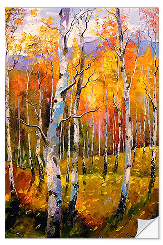 Muursticker Birches in the sun