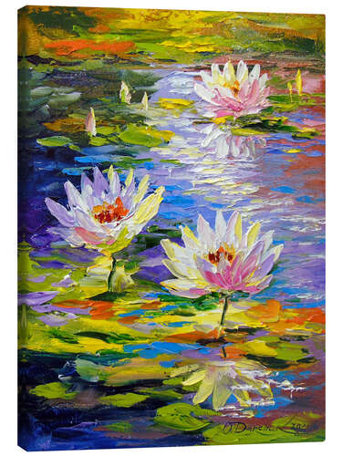 Canvas print Water lilies in the pond