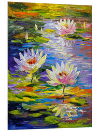 Foam board print Water lilies in the pond