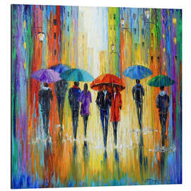 Magnettafel Romantischer Spaziergang durch den Regen