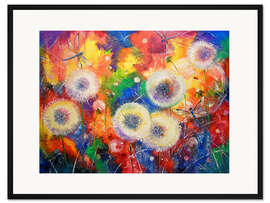 Gerahmter Kunstdruck Löwenzahn im Sommer