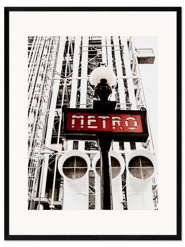 Ingelijste kunstdruk Metro Center Pompidou