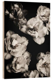 Tableau en bois Tulipes blanches