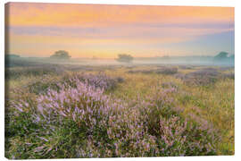 Canvastavla Heathland in the fog