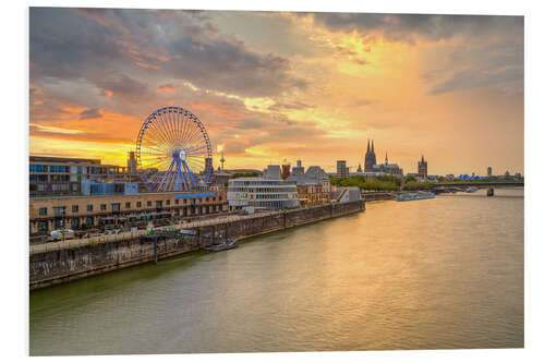 Stampa su PVC Lo skyline di Colonia al tramonto