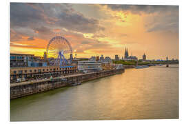 Foam board print The skyline of Cologne at sunset