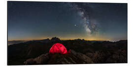 Aluminium print Overnight at the summit under the stars