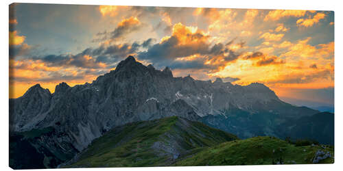 Leinwandbild Dachstein bei Sonnenaufgang in den Alpen